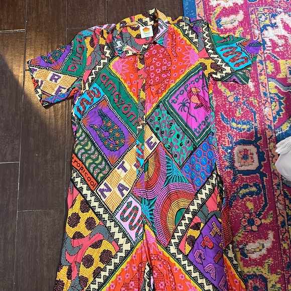 Farm Rio dotted patch scarf jumpsuit size medium - Picture 7 of 12